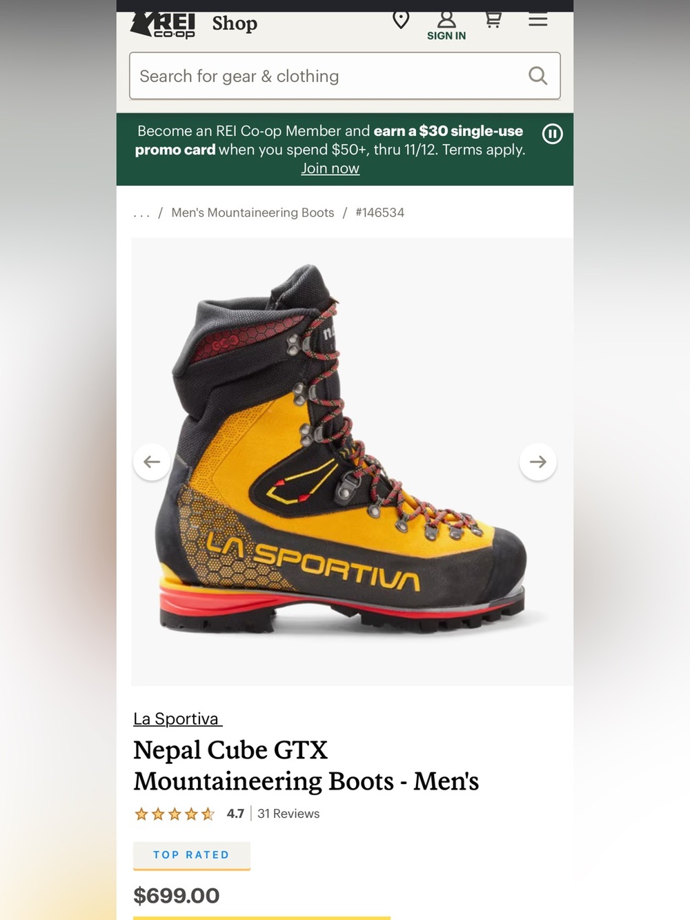 La Sportiva Nepal Cube GTX Gortex Mountaineering Boots